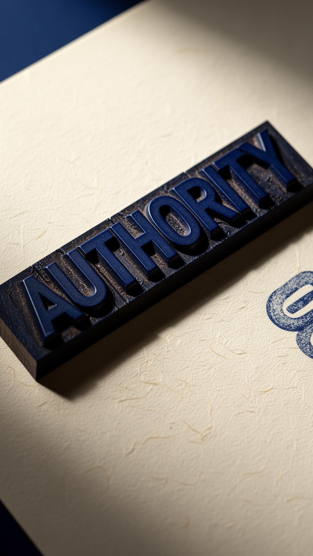 Letterpress block — authority is pressed in, not announced.